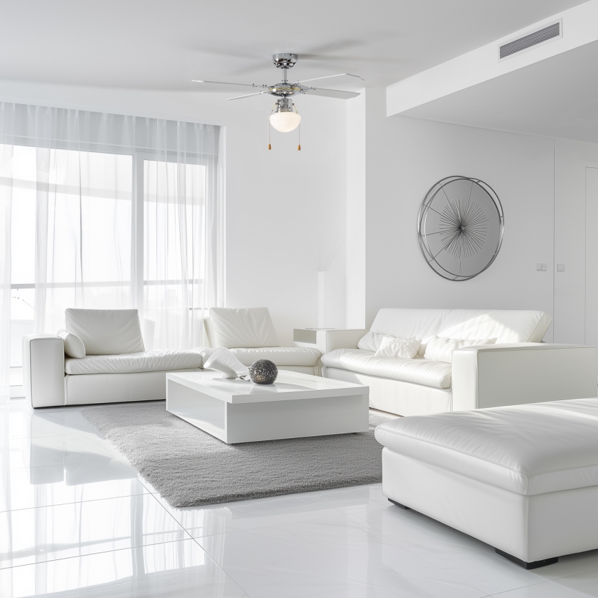 ZEVENTI - Вентилатор за таван NAVAGIO 1xE27/60W/230V черен/бял