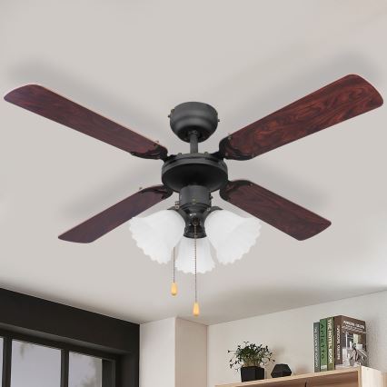 ZEVENTI - Вентилатор за таван ZURRIOLA 3xE27/60W/230V