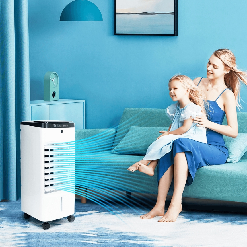 ZEVENTI - Въздушен охладител ARCTIC 60W/230V черен/бял + дистанционно управление