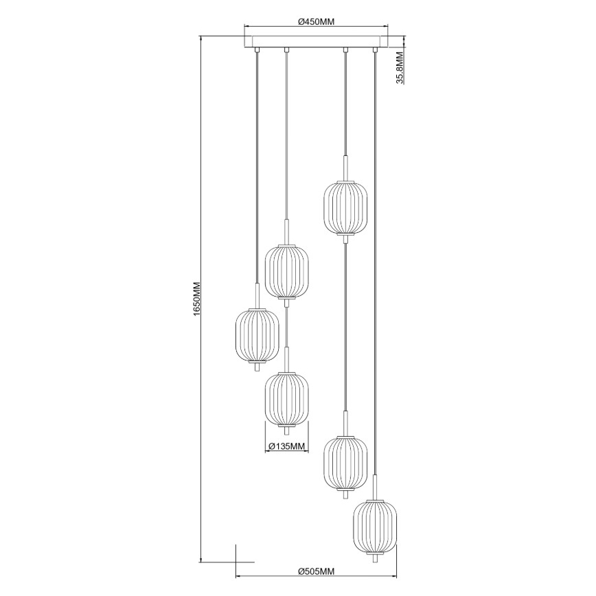 Zuma Line - LED полилей на кабел LED/34W/230V диам. 50,5 см златист