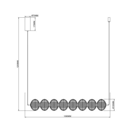 Zuma Line - LED полилей на кабел LED/50W/230V златен