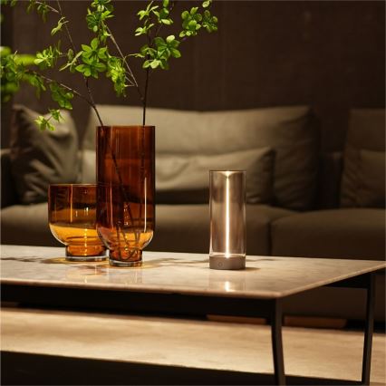 Zuma Line - LED Димируема акумулаторна настолна лампа LED/1,2W/230V сив IP54