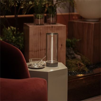 Zuma Line - LED Димируема акумулаторна настолна лампа LED/1,2W/230V сив IP54