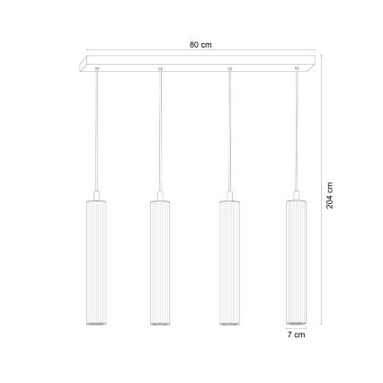 Zuma Line - Полилей на кабел 4xE14/7W/230V златист