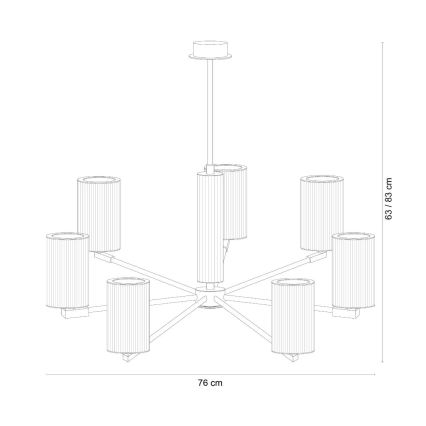 Zuma Line - Полилей на тръба 7xE14/7W/230V златен
