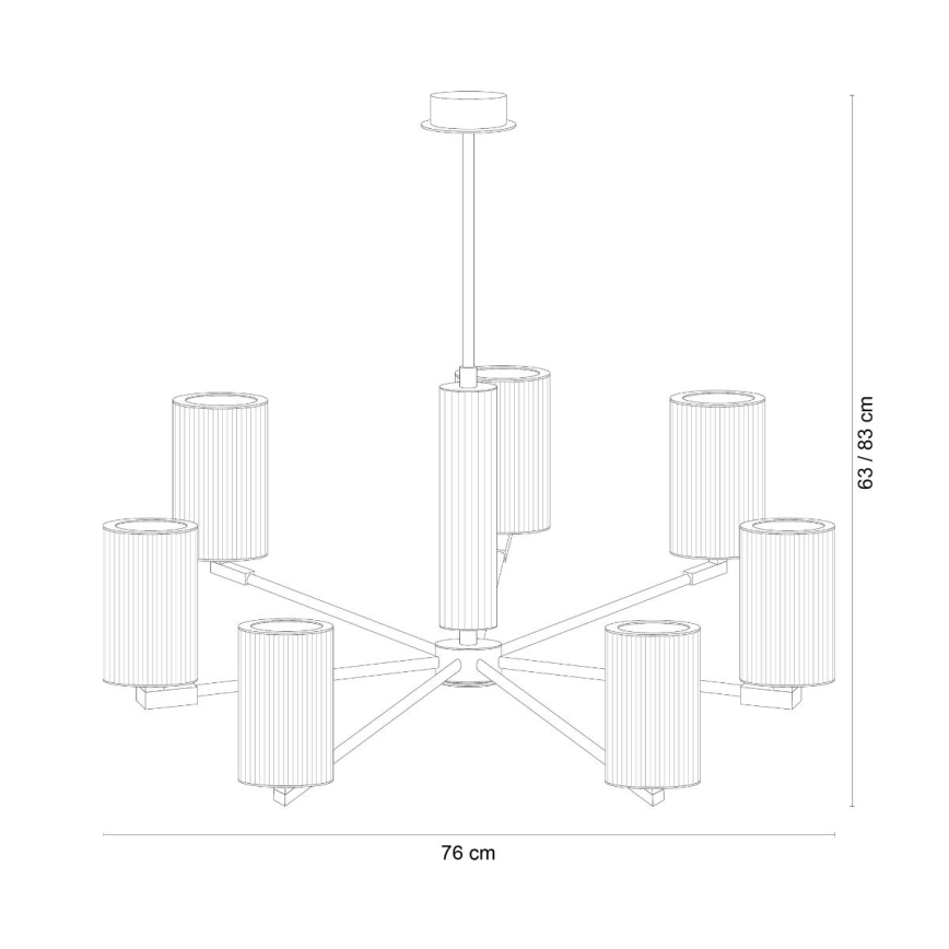 Zuma Line - Полилей на тръба 7xE14/7W/230V златен