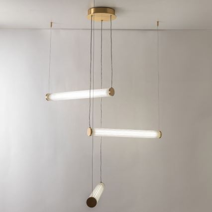 Zuma Line - LED полилей на кабел с възможност за димиране LED/64W/230V 2700-6500K златист + дистанционно управление