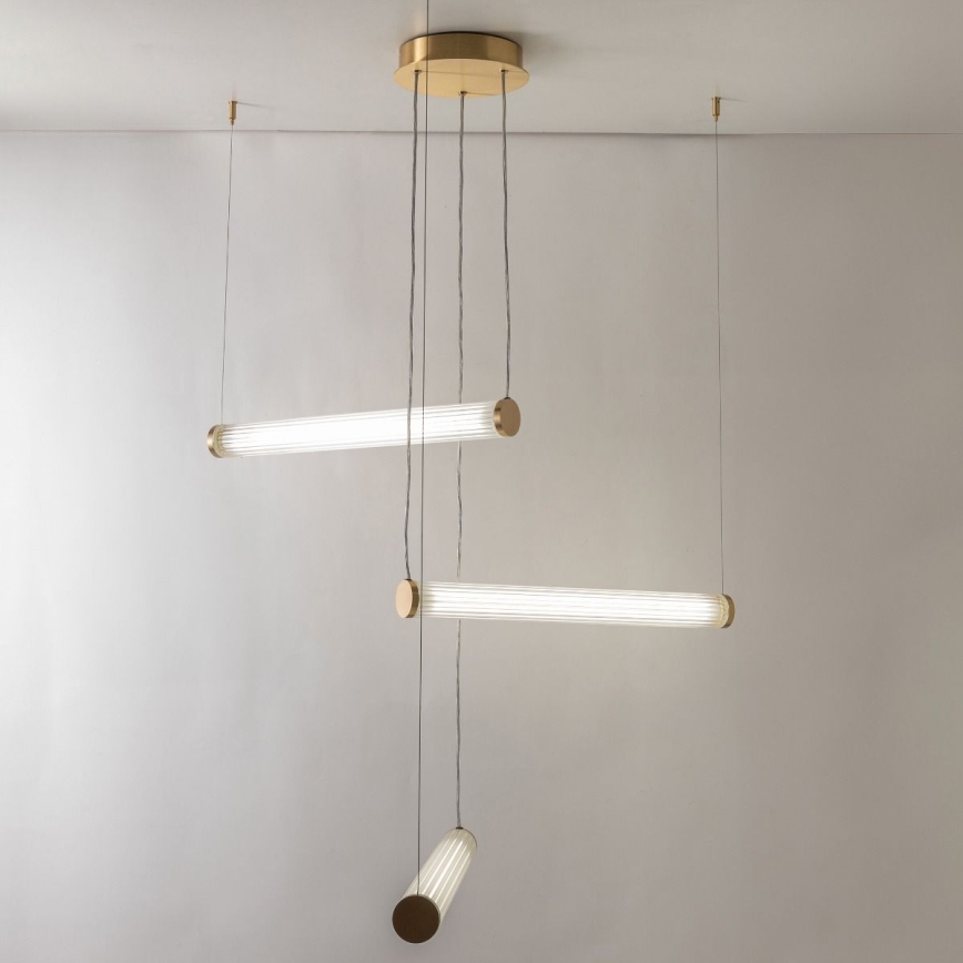 Zuma Line - LED полилей на кабел с възможност за димиране LED/64W/230V 2700-6500K златист + дистанционно управление