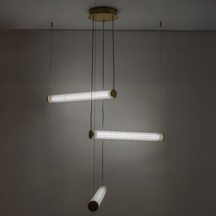 Zuma Line - LED полилей на кабел с възможност за димиране LED/64W/230V 2700-6500K златист + дистанционно управление