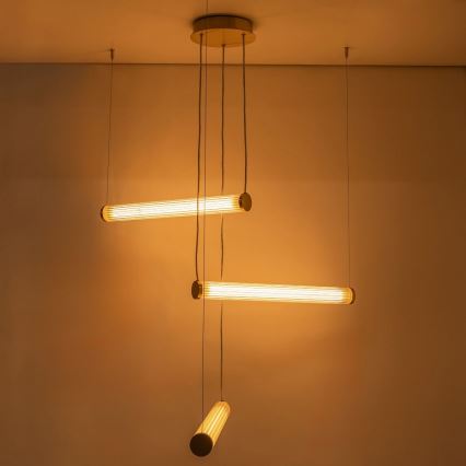 Zuma Line - LED полилей на кабел с възможност за димиране LED/64W/230V 2700-6500K златист + дистанционно управление
