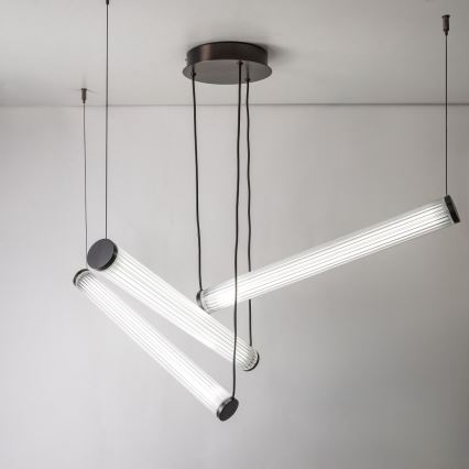 Zuma Line - LED полилей на кабел с възможност за димиране LED/64W/230V 2700-6500K черен + дистанционно управление