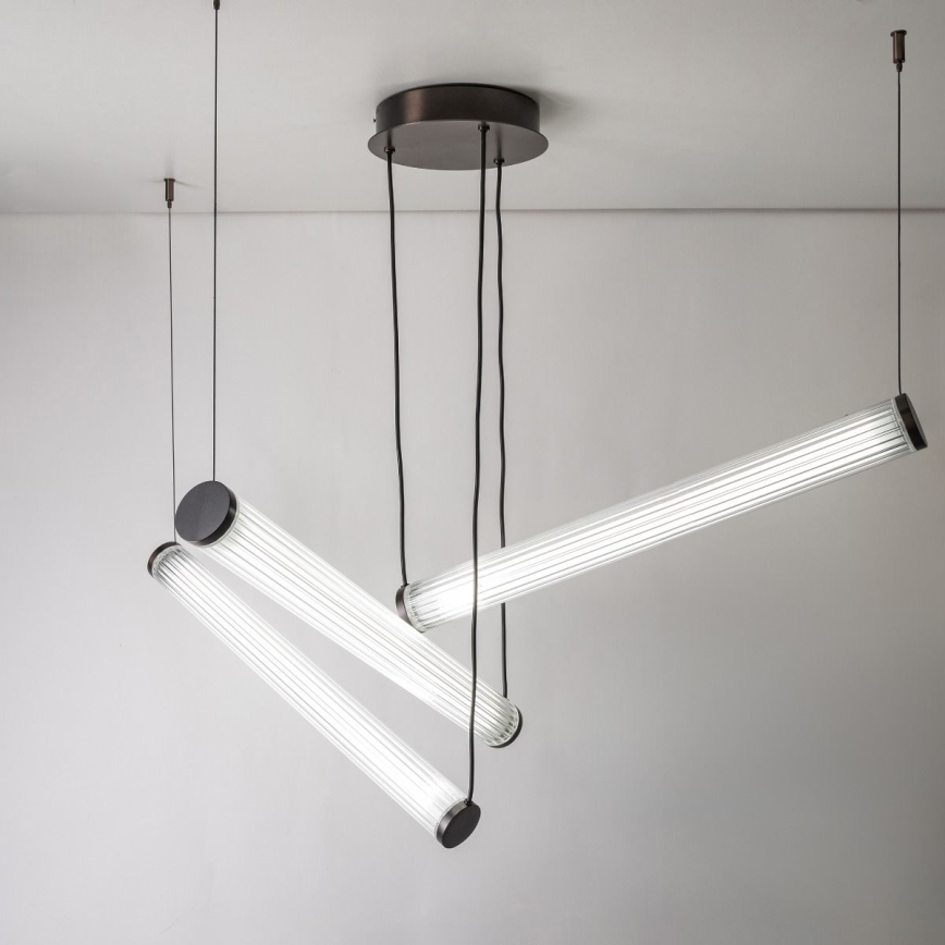 Zuma Line - LED полилей на кабел с възможност за димиране LED/64W/230V 2700-6500K черен + дистанционно управление