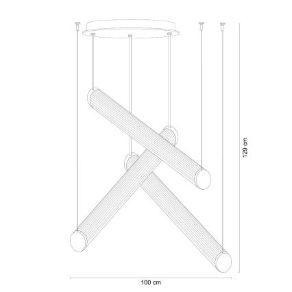 Zuma Line - LED полилей на кабел с възможност за димиране LED/64W/230V 2700-6500K черен + дистанционно управление