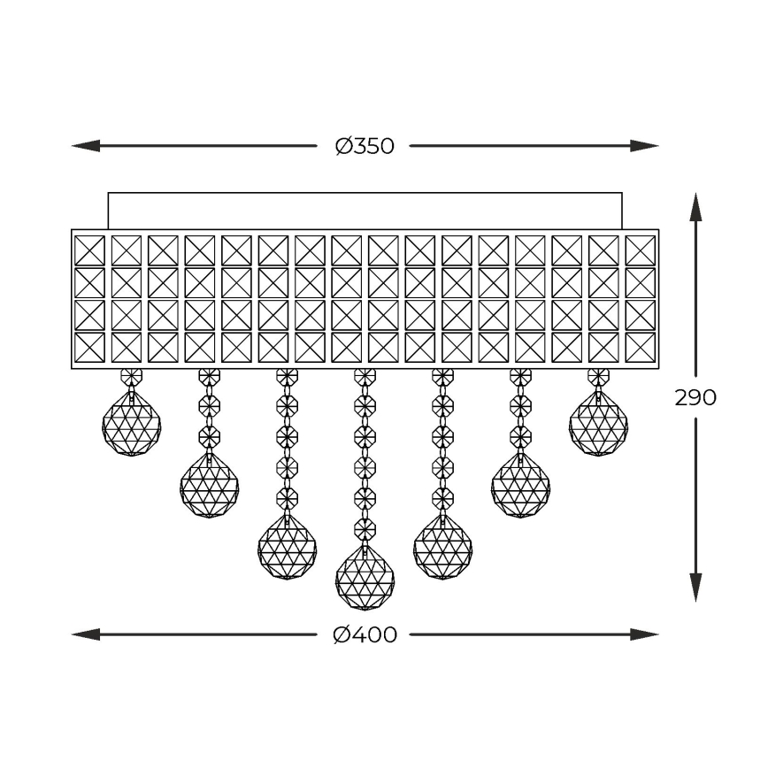 Zuma Line - Плафон 6xG9/25W/230V Ø 40 см лъскав хром