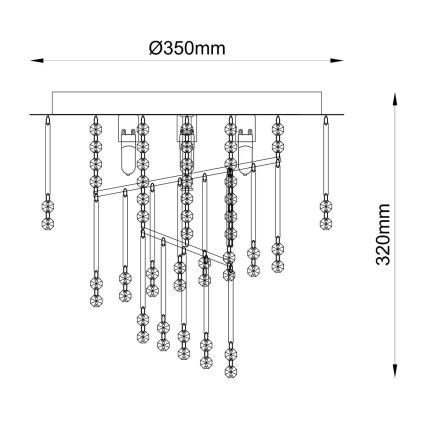 Zuma Line - Таванно осветително тяло 4xG9/25W/230V Ø 35 см лъскав хром/прозрачно стъкло