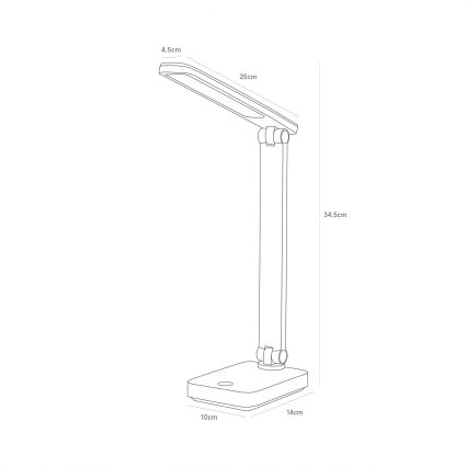 Zuma Line - LED Акумулаторен настолна лампа LED/8W/1200 mAh 3000/4500/6000K CRI 90 черен