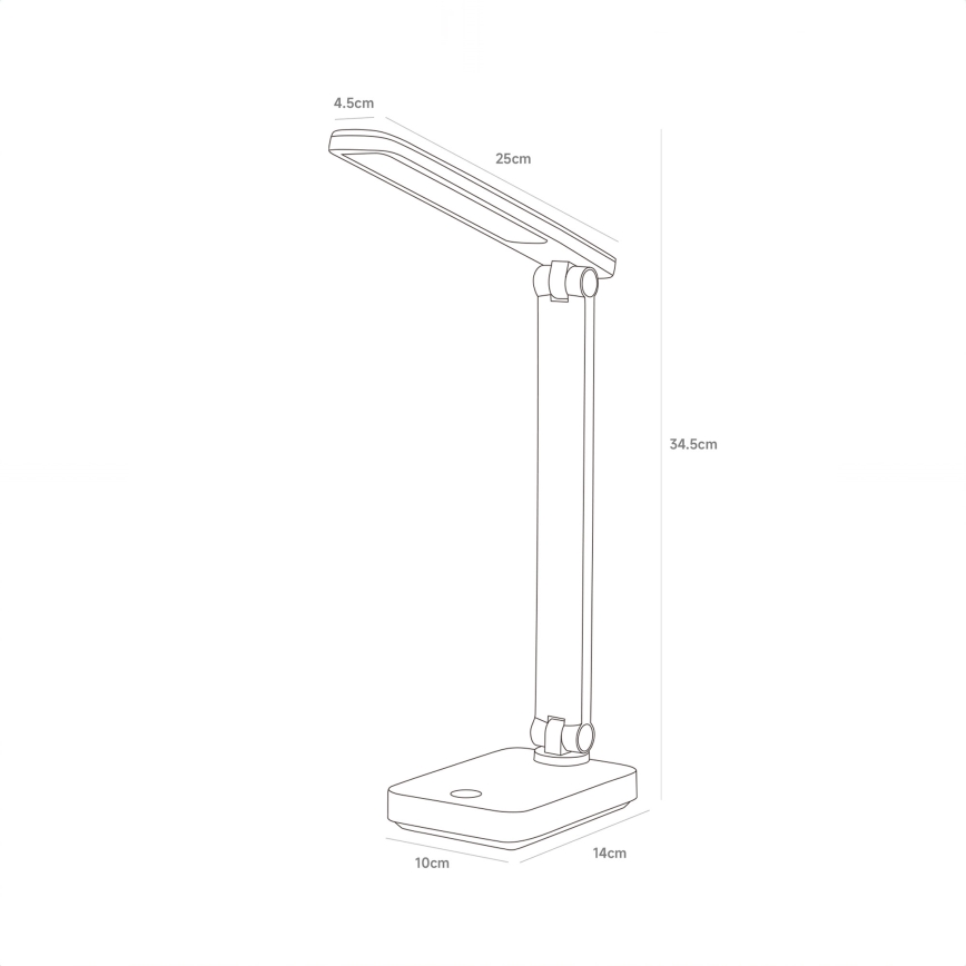 Zuma Line - LED Акумулаторен настолна лампа LED/8W/1200 mAh 3000/4500/6000K CRI 90 черен