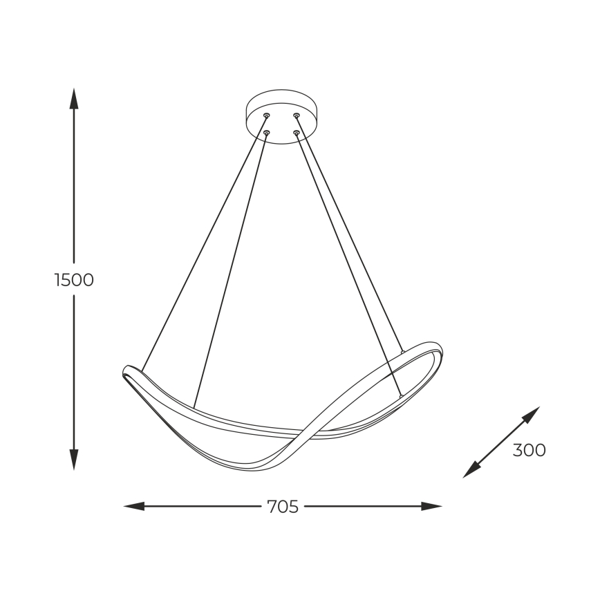 Zuma Line - LED Пендел LED/45W/230V 3000/4000/6000K черен