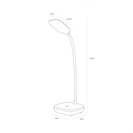 Zuma Line - LED Акумулаторен настолна лампа LED/7W/1200 mAh 3000/4500/6000K CRI 90 бял