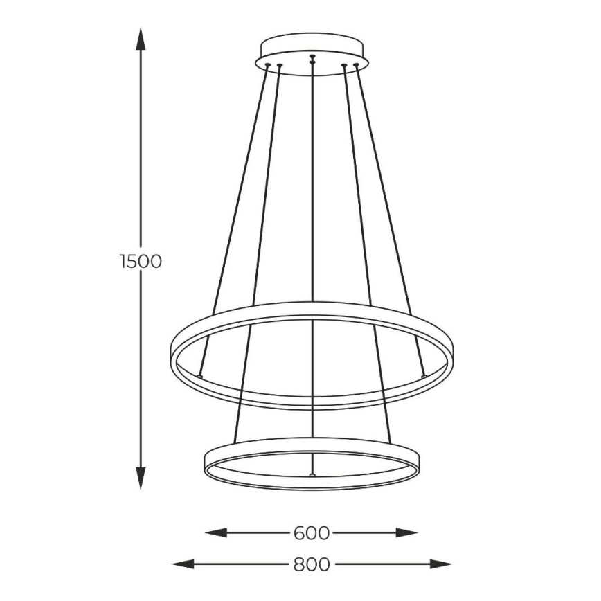 Zuma Line - LED Пендел LED/60W/230V 3000/4000/6000K Ø 80 cm черен
