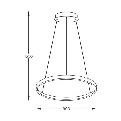 Zuma Line - LED полилей на кабел LED/36W/230V 3000/4000/6000K диаметър 80 cm черен