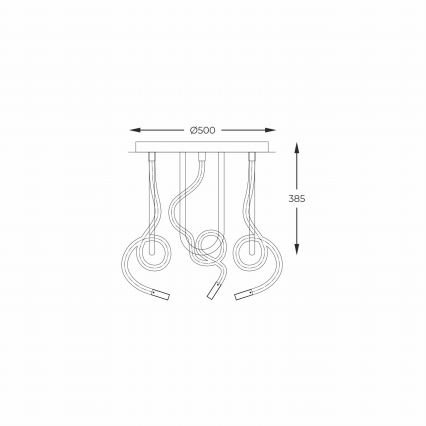 Zuma Line - LED Полилей за повърхностен монтаж LED/45W/230V 3000/4000/6000K черен