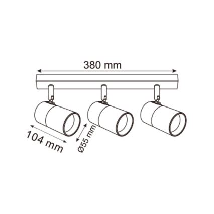 Zuma Line - Спот 3xGU10/50W/230V черен/златист