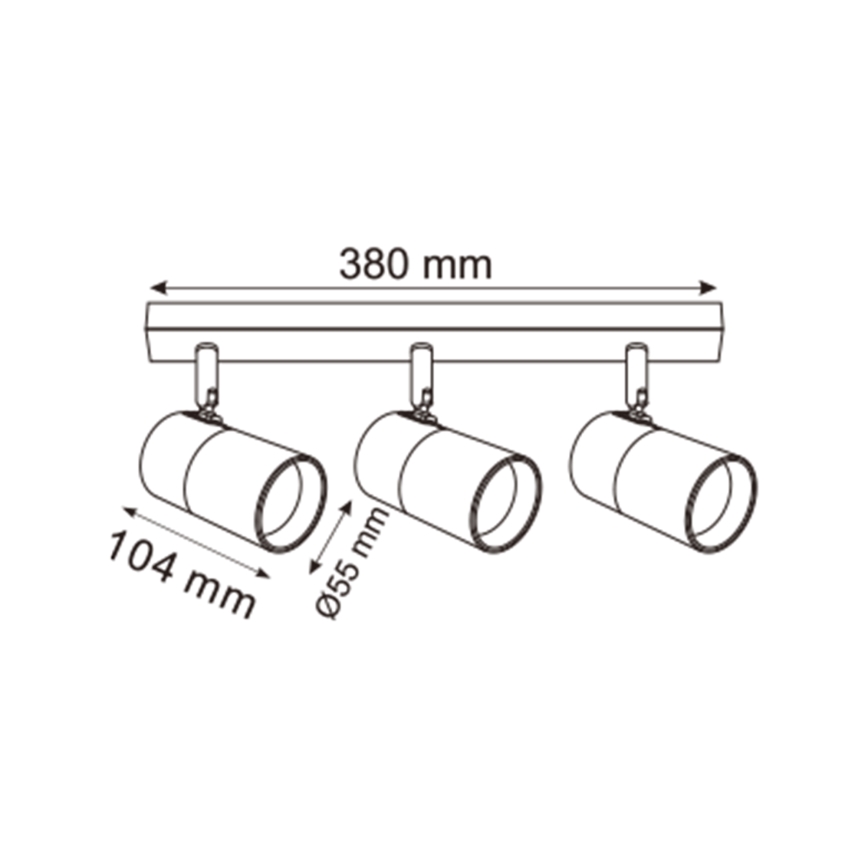 Zuma Line - Спот 3xGU10/50W/230V черен/златист