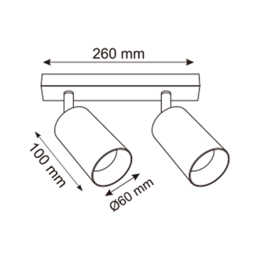 Zuma Line - Спот 2xGU10/50W/230V черен/сив