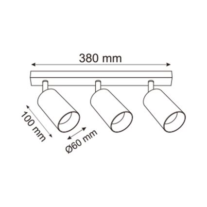 Zuma Line - Спот 3xGU10/50W/230V черен/сив