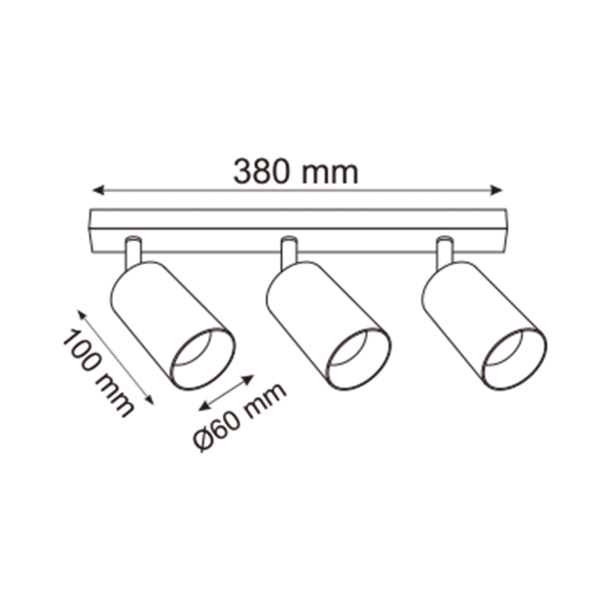 Zuma Line - Спот 3xGU10/50W/230V черен/сив