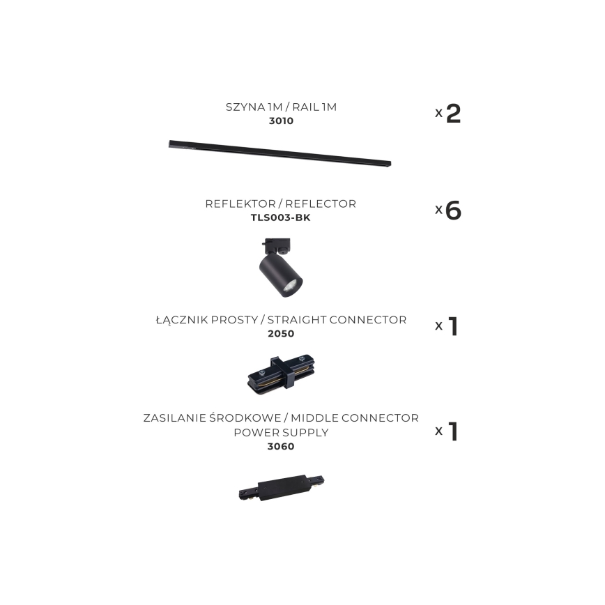 Zuma Line - Спот в релсова система 6xGU10/35W/230V черен