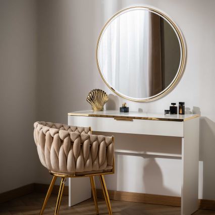 Zuma Line - LED стенно огледало за баня с подсветка, 36W, 230V, 3000/4000/6000K, диаметър 80 см, IP44, златно