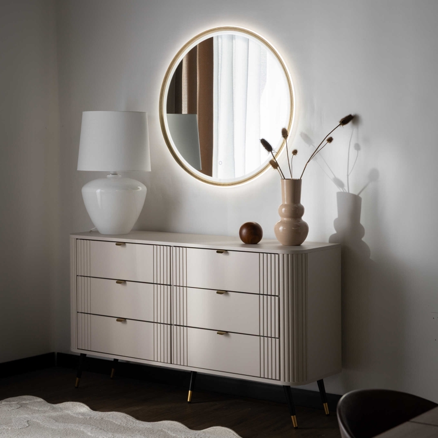 Zuma Line - LED стенено огледало за баня с подсветка LED/36W/230V 3000/4000/6000K Ø 80 см IP44 месинг