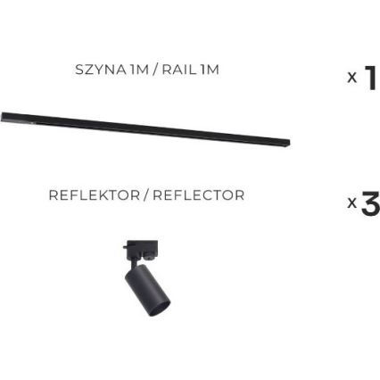 Zuma Line - Точково осветително тяло за шинна система 3xGU10/35W/230V черно