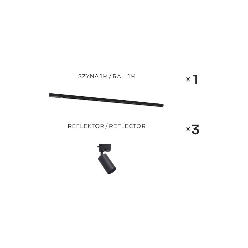 Zuma Line - Точково осветително тяло за шинна система 3xGU10/35W/230V черно