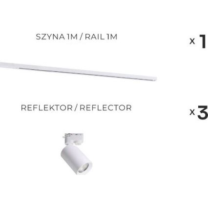 Zuma Line - Точково осветително тяло за релсова система 3xGU10/35W/230V бяло