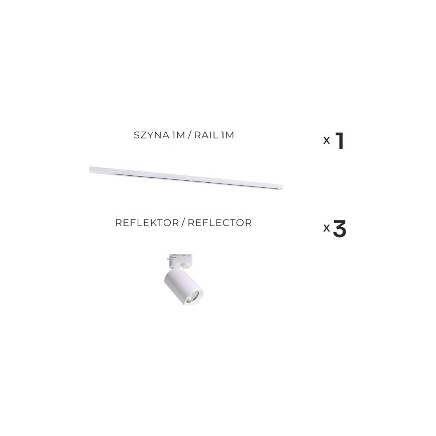 Zuma Line - Точково осветително тяло за релсова система 3xGU10/35W/230V бяло