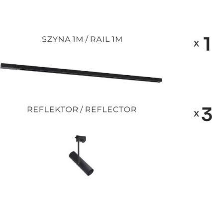 Zuma Line - Точково осветително тяло за шинна система 3xGU10/35W/230V, черно