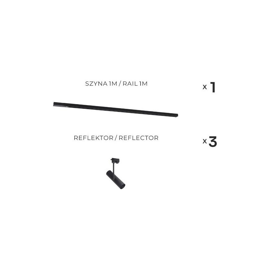 Zuma Line - Точково осветително тяло за шинна система 3xGU10/35W/230V, черно