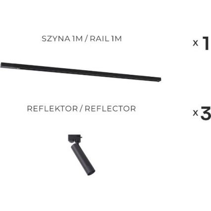 Zuma Line - Спот за релсова система 3xGU10/35W/230V, черен