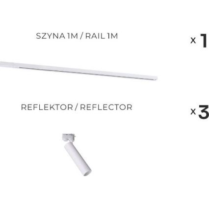 Zuma Line - Настенно телескопично осветление в система 3xGU10/35W/230V бяло