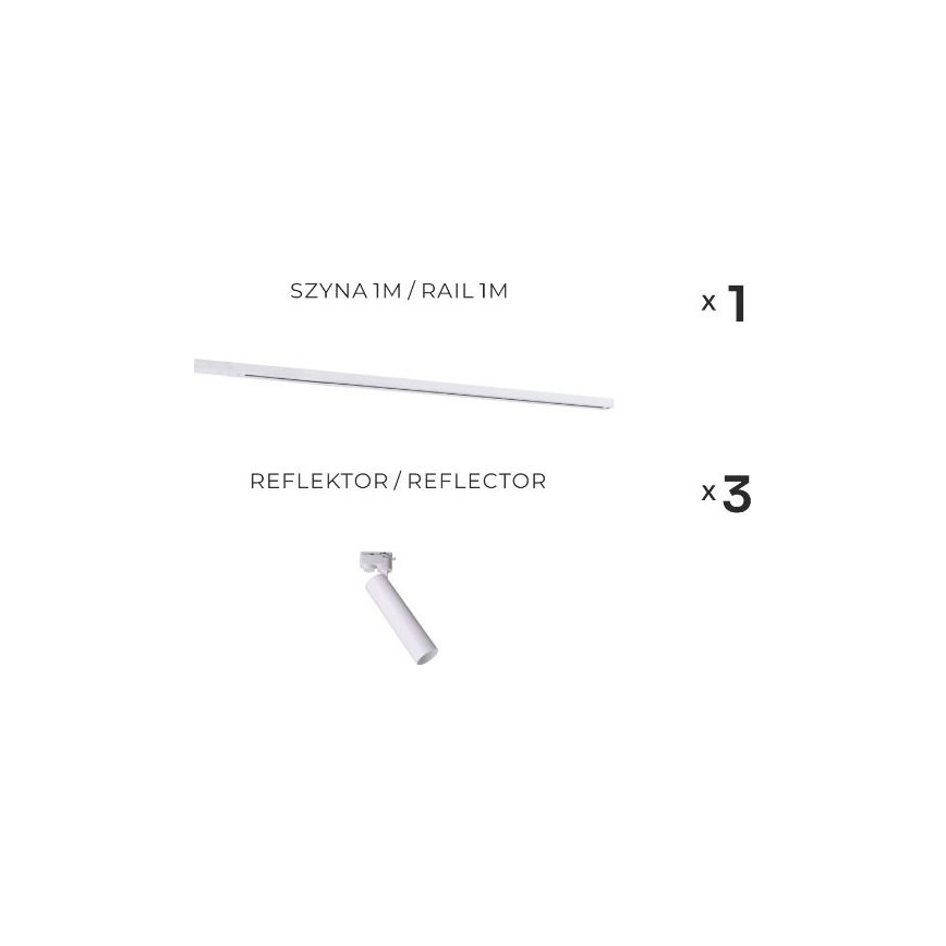 Zuma Line - Точково осветително тяло за релсова система 3xGU10/35W/230V бяло