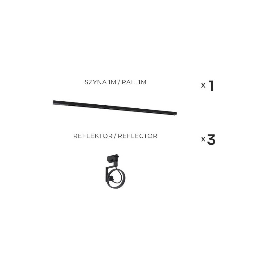 Zuma Line - Регулируем спот за шинна система 3xGU10/15W/230V черен