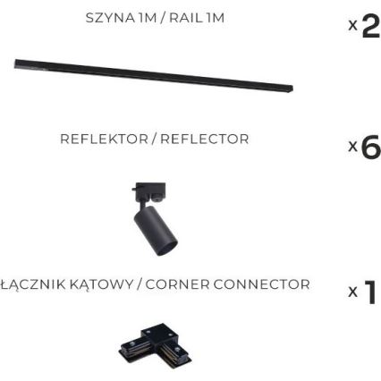 Zuma Line - Точково осветително тяло за релсова система 6xGU10/35W/230V черно