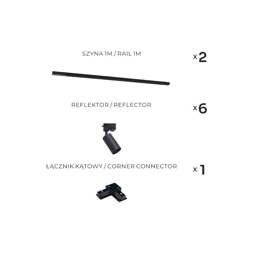 Zuma Line - Точково осветително тяло за релсова система 6xGU10/35W/230V черно