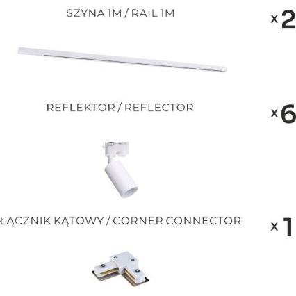 Zuma Line - Точково осветително тяло за релсова система 6xGU10/35W/230V бяло