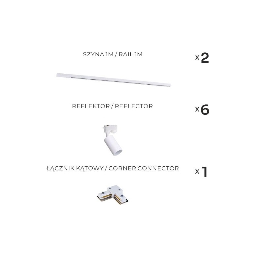 Zuma Line - Точково осветително тяло за релсова система 6xGU10/35W/230V бяло