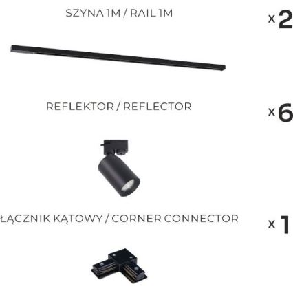 Zuma Line - Прожектор в релсовата система 6xGU10/35W/230V черен