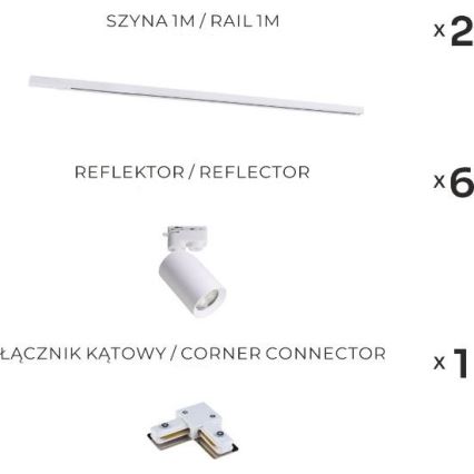 Zuma Line - Точково осветително тяло за релсова система 6xGU10/35W/230V бяло